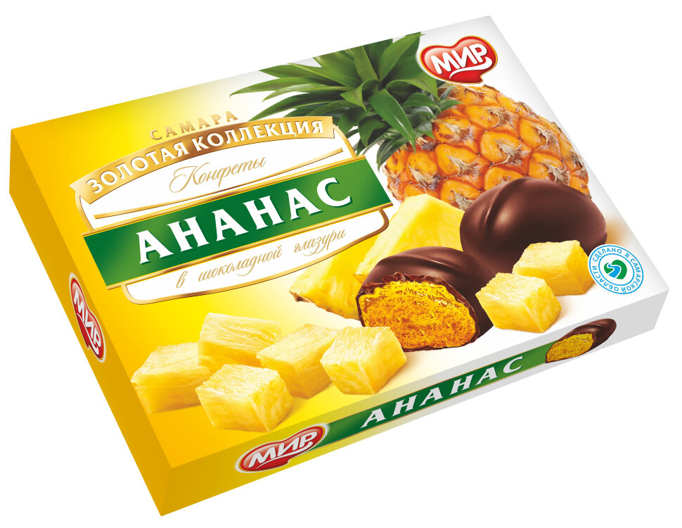  КФ МИР Ананас в шоколадной глазури 160г в Хасавюрте